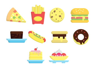 American Food icon set design template vector illustration