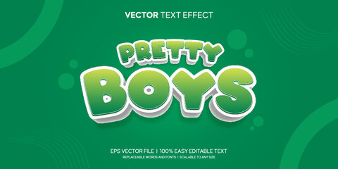 Pretty Boys Kid Cartoon style editable text effect