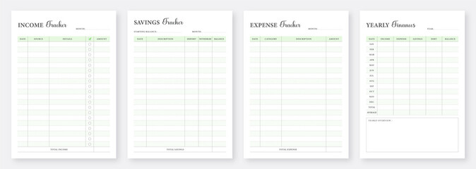 Minimalist Financial planner. Printable financial planner templates. Income, Savings, Expense & Finance Planner Template. Life & Business Planner Template Collection. Minimalist Planner Pages Template