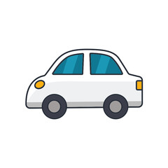 Colored thin icon of car, transportation concept vector illustration.