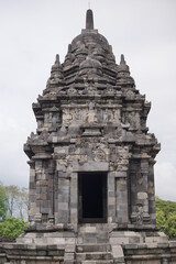 Fototapeta premium The exoticism of historical tourism of the Sewu Temple building in Central Java, Indonesia. This temple was built in the 8th century AD by King Rakai Panangkaran of the Ancient Mataram Kingdom 