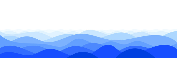 Stylization of sea waves. Abstract vector background, banner.