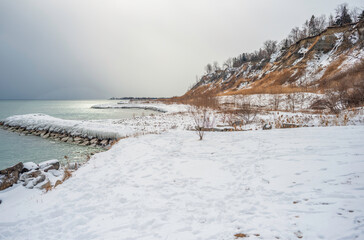 Snow Trail Toronto Beach Area Winter