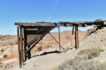 Fototapeta na wymiar Mining frame in the desert