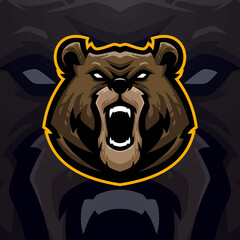Bear masscot logo illustration premium vector