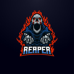 Reaper masscot logo illustration premium vector