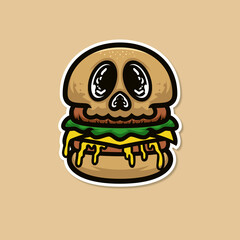 Burger zombie masscot illustration premium vector