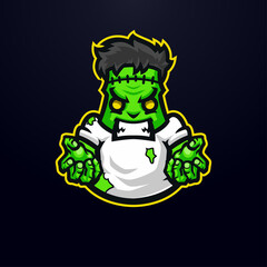 Zombie masscot logo illustration premium vector