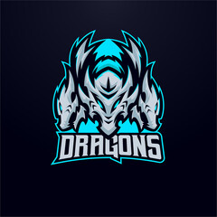 Dragons masscot logo illustration premium vector