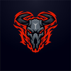 Skull goat masscot logo illustration premium vector