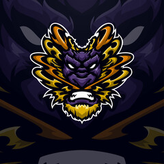Dragon masscot logo illustration premium vector