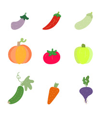  vector set of   cartoon vegetables 