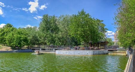 Artificial lake in the Liberty park of Odessa, Ukraine