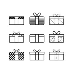 gift box icons set