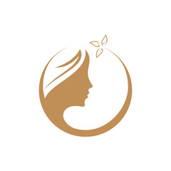 Women Face Beauty Logo Design Silhouette
