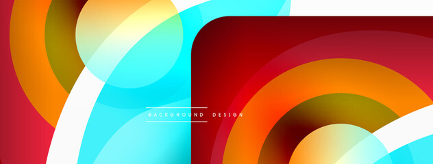Fototapeta premium Creative geometric wallpaper. Minimal abstract background. Circle wave and round shapes composition vector illustration for wallpaper banner background or landing page