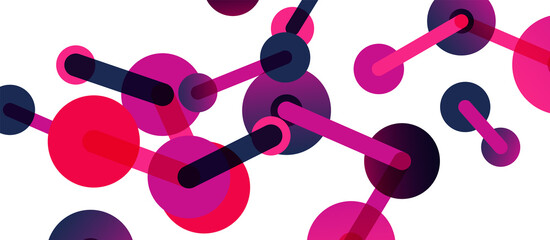 Abstract background. Round dots connected by lines. Trendy techno business template for wallpaper, banner, background or landing