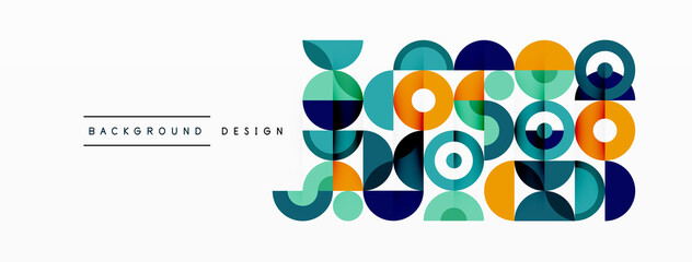 Colorful circle abstract background. Minimal geometric template for wallpaper, banner, presentation
