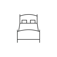 Bed, Bedroom Thin Line Icon Vector Illustration Logo Template. Suitable For Many Purposes.