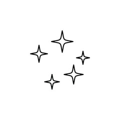Stars, Night Thin Line Icon Vector Illustration Logo Template. Suitable For Many Purposes.