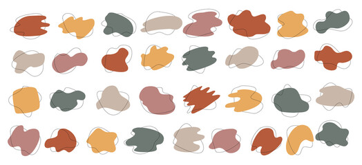 Abstract Blob with Dot Line Design Element Vector Illustration