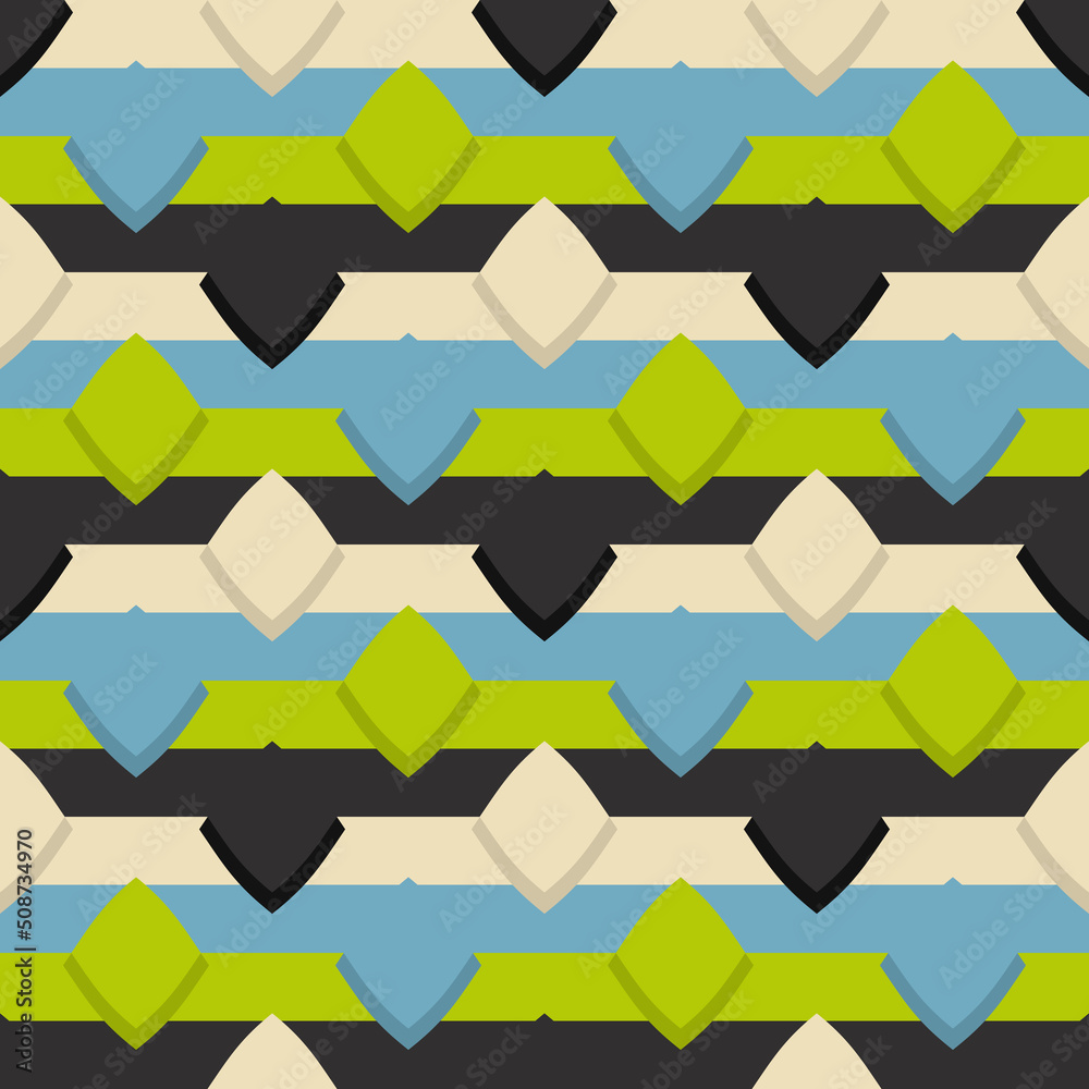 Poster Abstract background with polka dots in bright green and blue colors. Vector pattern for print.