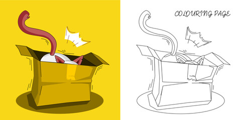 Coloring Page Outline Of cartoon cat. Coloring book for kids