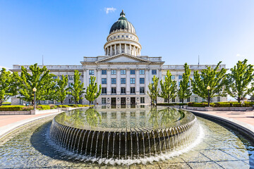 State Capitol Building in Salt Lake City, Utah. The building houses the chambers of the Utah State...
