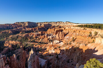 scenic view to the hoodoos in the Bryce Canyon national Park, Utah