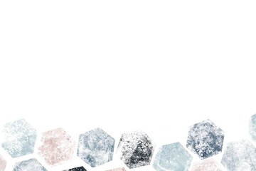 秋冬用のフルイドアート抽象テンプレート）白背景にグレーと紺色の六角形　石　アクリル　モダン　マーブル