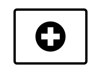 Mobile tablet electronic health care flat vector icon for medical apps and websites