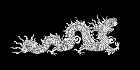 Chinese new year symbol. Ornate art dragon for your design