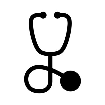 recommend clip art: Doctor stethoscope medical device for auscultation line art vector icon for medical apps
