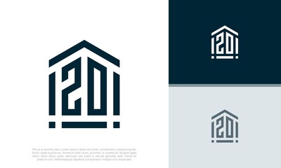 Simple Initials ZD. ZO logo design. Initial Letter Logo. Shield logo.