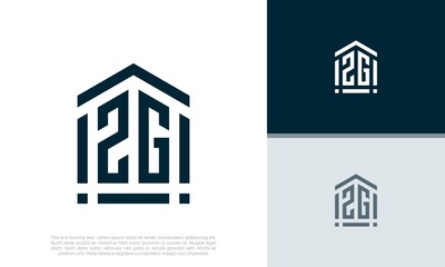 Simple Initials ZG logo design. Initial Letter Logo. Shield logo.
