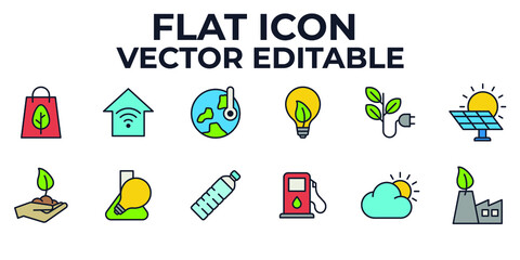 Eco friendly. ecology set icon symbol template for graphic and web design collection logo vector illustration