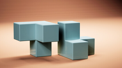 Abstract background, mock up scene with podium geometry shape for product display. 3D rendering