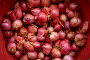 Full Frame Shot Of Red Onions. Fresh Red onions as a background.