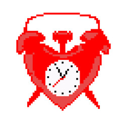 Obraz premium cryptopunk cheerful red alarm clock, nft art