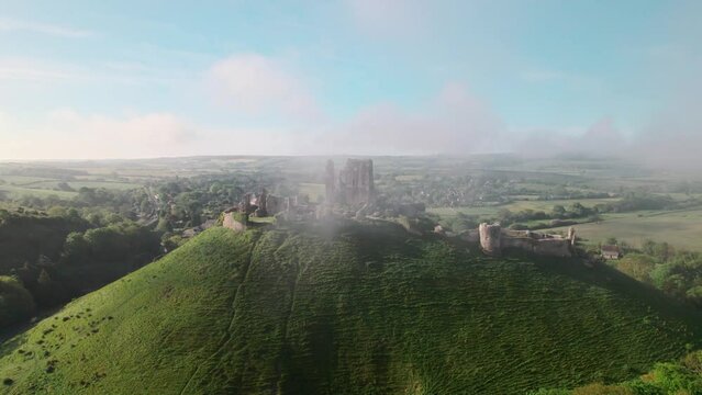Misty Corfe Castle