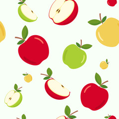 fruit apple vector seamless pattern.