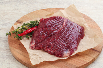 Raw beef machete steak for grill