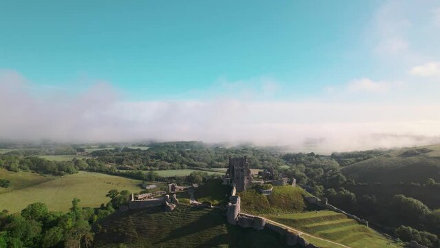 Misty Corfe Castle