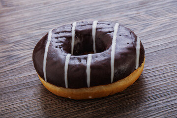 Glazed sweet tasty chocolate donut