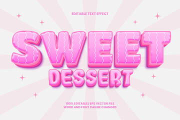 Pink Sweet Dessert Text Effect Editable 3D Cartoon Style