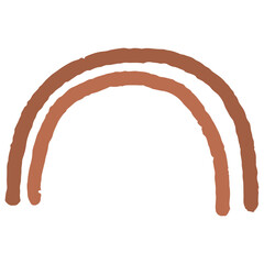 Hand drawn abstract organic rainbow in arc shape. Creative contemporary aesthetic abstract doodle elements illustration