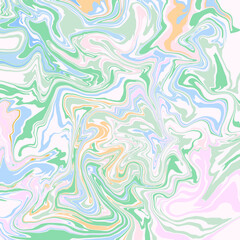 Fototapeta premium Abstract marbled texture with dynamic wavy stripes in light pastel colors
