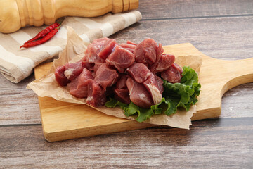 Raw pork cube for roast