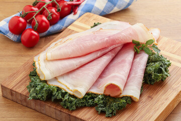 Pork ham snack over board