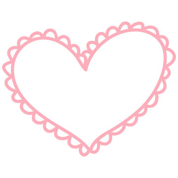 Naklejki Hand drawn heart icon. Decorative valentine doodle elements. Doodle heart vector illustration.